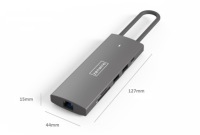 USB-концентратор Zenwire Hub 9-в-1 с адаптером HDMI 4K, разъемом RJ45 и SD-кард-ридером, 9 портов