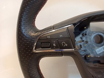 фото thumb №5, Seat leon iii fr руль кожа красная nić