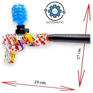 PISTOLET KULKI ŻELOWE WODNE AUTOMAT ORBEEZ BEZPIECZNY +TŁUMIK+ 5 STRZAŁKI