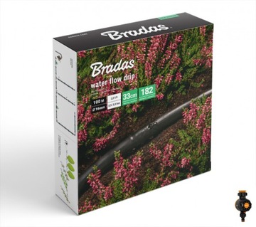 В комплект входит капельный шланг WATER FLOW DRIP 100 м BRADAS XXL 182 ELMT + ТАЙМЕР