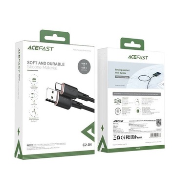 Кабель Acefast USB - USB Type C 1,2 м, 3 А, черный