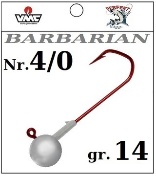 ДЖИГ-ПЕРФЕКТ С ВОРОТНИКОМ на крючок VMC BARBARIAN RED №4/0 - 14 гр.