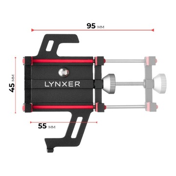 ДЕРЖАТЕЛЬ ДЛЯ ТЕЛЕФОНА НА РУЛЕ ВЕЛОСИПЕДА, АЛЮМИНИЕВЫЙ LYNXER