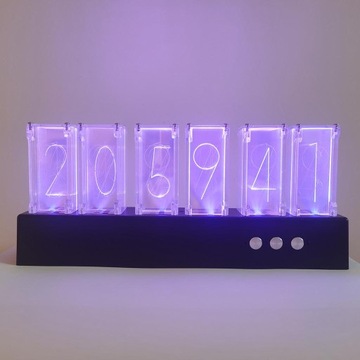 Светодиодные часы Nixie Tube Clock RGB, декор для комнаты
