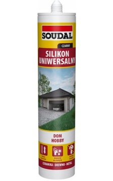 Универсальный силиконовый строительный герметик ЧЕРНЫЙ Soudal House Hobby 280 мл