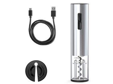 ELEKTRYCZNY KORKOCIĄG OTWIERACZ WINA AKU LED USB
