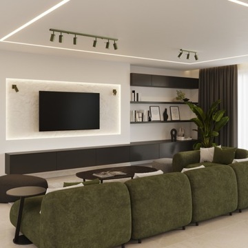Plafon RING 4L zielony oliwkowy oryginalna lampa sufitowa listwa do holu