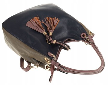 The Grace bags Włoska Torebka Damska worek listonoszka 603 Blue