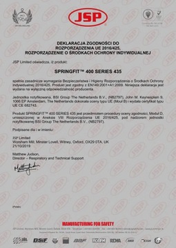 JSP SPRINGFIT АНТИМАСКА, КЛАПАН «ТАЙФУН», 435 МЛ FFP3