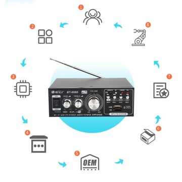 СТЕРЕОАУДИОУСИЛИТЕЛЬ BLUETOOTH 180 Вт + 180 Вт + ПУЛЬТ ДИСТАНЦИОННОГО УПРАВЛЕНИЯ