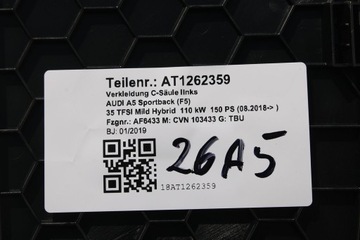 фото thumb №13, Audi a5 sportback стойки стойка a+b+c+d 8w8867233g обивка 8w8867243 + sł