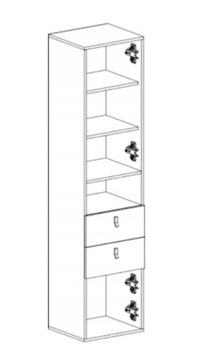 REGAŁ MŁODZIEŻOWY Z SZUFLADAMI CZARNY DĄB BEŻ