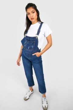 3C4A34 P28 БРЮКИ BOOHOO ДЛЯ МАТЕРИАННЫХ ТЕМНО-СИНИЕ ДЖИНСОВЫЕ ПОЛУКОМБИНЕЗОНЫ 3XL