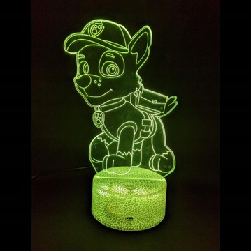 3D LED ночник PAW PATROL ROCKY USB + ДИСТАНЦИОННЫЙ