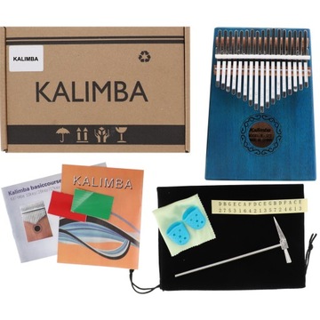 Фортепиано Kalimba zazna 17 клавиш КРАСНОЕ ДВИЖЕНИЕ, чехол для аксессуаров W-17T-8 синий