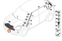 фото thumb №12, Mini countryman r60 передній бампер радіатор решітка новий оригінальний 51139