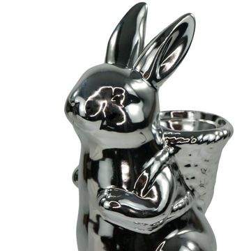 Zając królik ceramiczny 20 cm osłonka pod stroiki