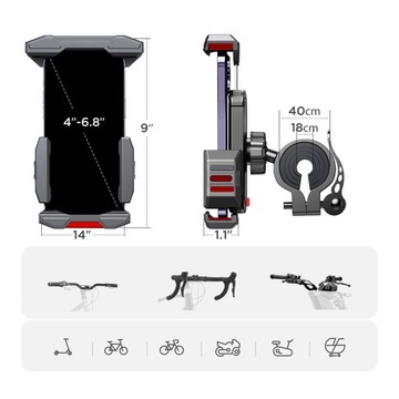 JOYROOM UCHWYT NA KIEROWNICĘ NA ROWER MOTOCYKL HULAJNOGĘ WÓZEK SOLIDNY