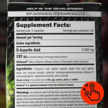 DAA - Kwas D asparaginowy tabletki - Suplement Booster testosteronu libido
