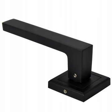 Дверная ручка MAT BLACK + РОЗЕТКА С КЛЮЧОМ ИЛИ ВСТАВКОЙ, С ПРУЖИНОЙ