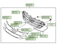 фото thumb №1, Защита передняя радиатора решётка радиатора hyundai santa fe 2012-2018