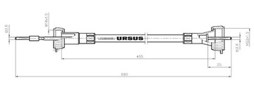 Кабель - счетчик MTG (моточасов) L-680мм C-328 ORIGINAL URSUS [L01886608U]