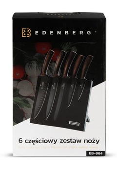 НАБОР МОЩНЫХ КУХОННЫХ НОЖЕЙ 6 шт. + МАГНИТНАЯ ПОДСТАВКА EDENBERG 964