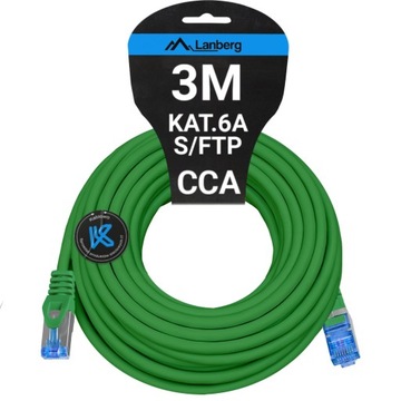 Кабельная локальная локальная лан RJ45 CCA Ethernet Cat. 6A Cat S/FTP 3M Lanberg