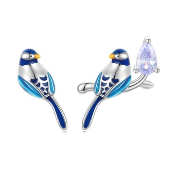 Серебряные серьги РАЙСКАЯ ПТИЦА S925