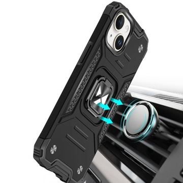 Бронированный чехол с держателем для пальца для iPhone 15 Ring Armor, красный