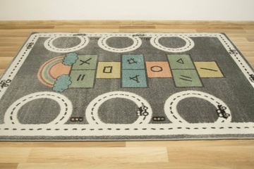 100x150 cm DYWAN W ULICZKI SAMOCHODY KLASY SZARY