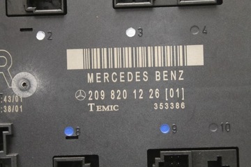 Модуль модуля водителя правый Mercedes W209