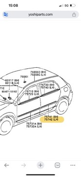 фото thumb №6, Toyota corolla e12 планка двері лівий зад 5d