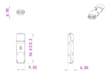 Złączka elektryczna 2P konektor złącze Szybkozłączka spinka LED 2 Pin x2