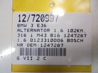 Bmw 3 e36 генератор 1247287 1,6 0123310006 Київ, фото thumb