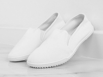 4787 BIAŁE TENISÓWKI WSUWANE LYCRA SLIP ON 41