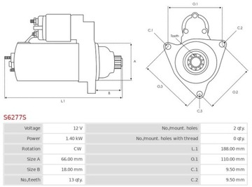 фото thumb №8, Новый стартер kubota v1505 d1105 13 зубов