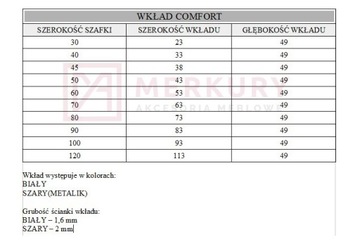 ВСТАВКА ДЛЯ СТОЛОВЫХ ПРИБОРОВ В ЯЩИК 60см БЕЛАЯ 53x49