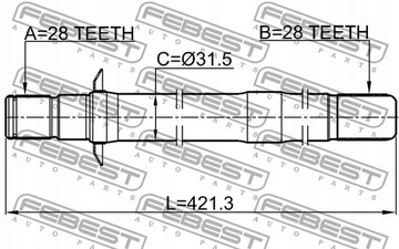 фото thumb №2, Wał приводной febest 1212-dm15rh