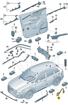 фото thumb №3, Лампа ручка зовнішньої ліва audi a6 a7 c7 a8 d4 q7 4m оригінал