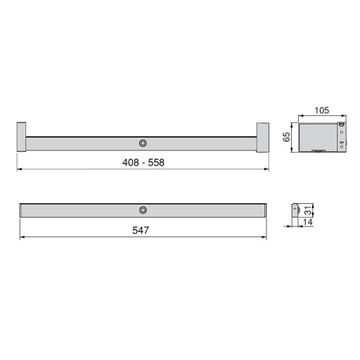 Светодиодная планка для гардероба CASTOR 558MM, датчик EMUCA MAT