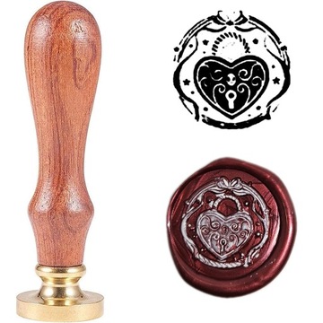 Pieczęć, stempel do wosku, laku wzór ZAMKNIĘTE SERCE