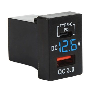 АВТОМОБИЛЬНОЕ ЗАРЯДНОЕ УСТРОЙСТВО QC3.0+PD USB 12-24В С РАЗЪЕМОМ ДЛЯ ЗАРЯДКИ ВОЛЬТМЕТРА