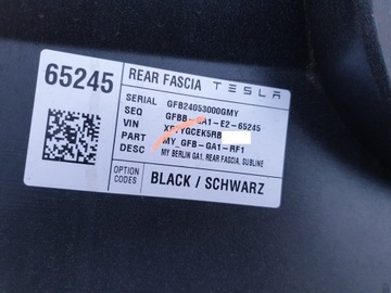 фото thumb №8, Tesla модель y 20 2020 бампер задний зад