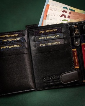 Классический мужской кожаный кошелек PETERSON с RFID-меткой