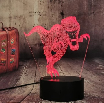 3D светодиодный светильник DINOSAUR T-REX USB/BATTERY + ПУЛЬТ ДУ