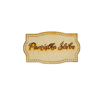 Tabliczka z napisem pamiątka ślubu grawer 7 cm w10