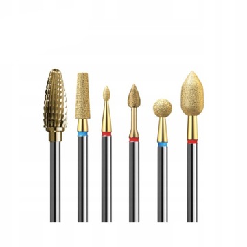 Набор Silcare IQ Nails Expert Gold Power из 6 фрез для гибридного акрилового геля