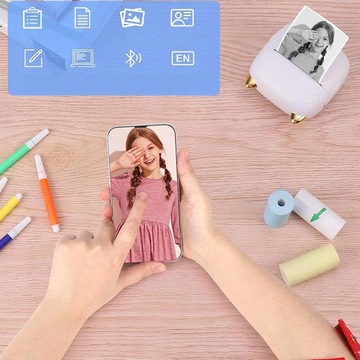 МИНИ ИНТЕЛЛЕКТУАЛЬНЫЙ СВЕТОДИОДНЫЙ ФОТОПРИНТЕР 7 ЦВЕТОВ + БУМАГА ДЛЯ ПЕЧАТИ