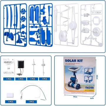 Robot Solarny doświadczalny Wiatrak solarny 6 w 1 DIY KIT